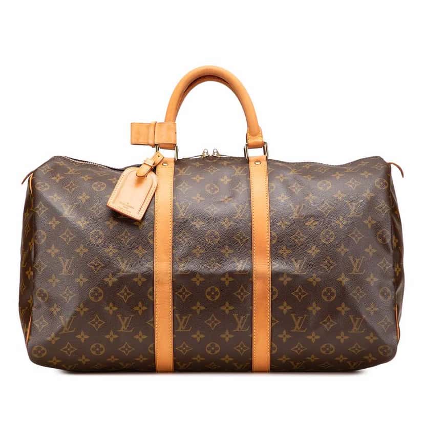 Louis Vuitton Monogram Keepall 50 Brown Canvas Good condition - Front View