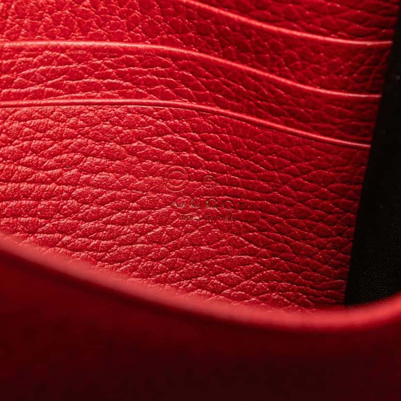 Gucci Leather Interlocking G Dollar Wallet on Chain Red Leather Good condition - Box View