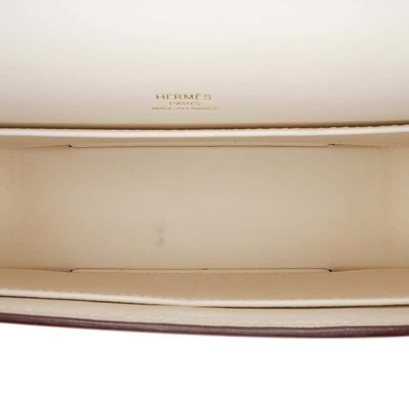 Hermès Chevre Mysore Geta White Leather Good condition - Model View