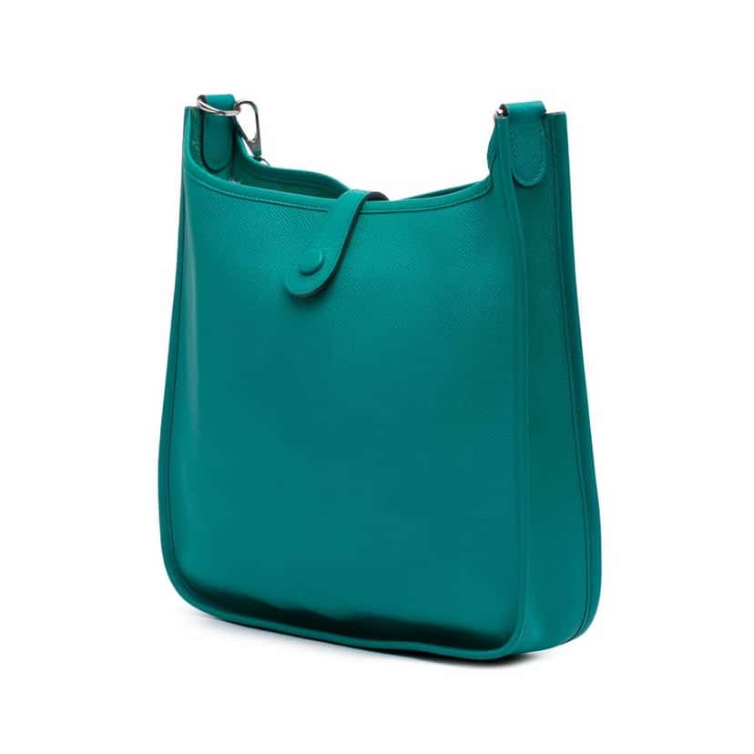 Hermès Epsom Evelyne PM Blue Leather Good condition - Back View