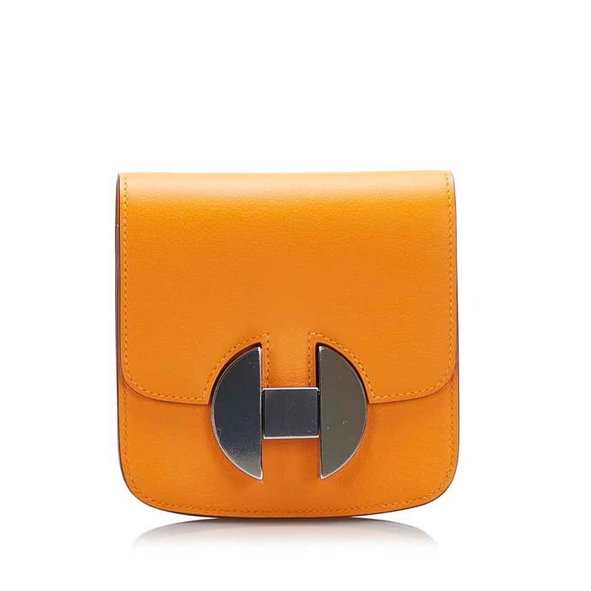 Hermès 2002 Wallet Orange Leather Good condition - Front View