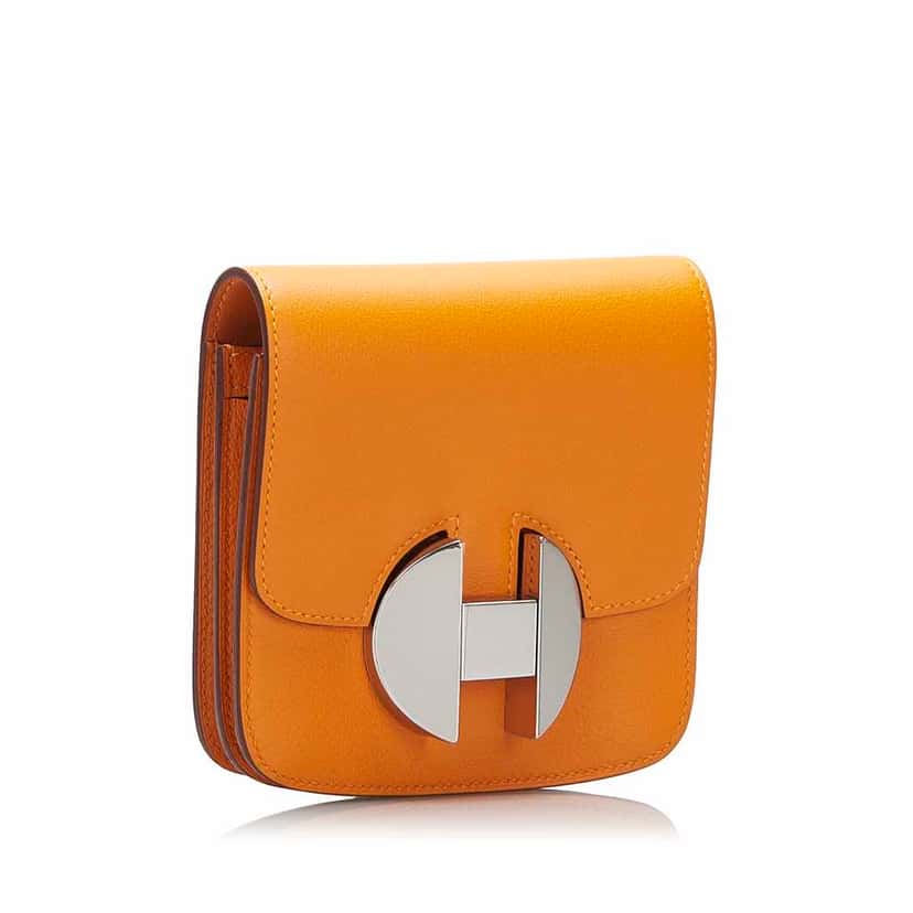 Hermès 2002 Wallet Orange Leather Good condition - Back View