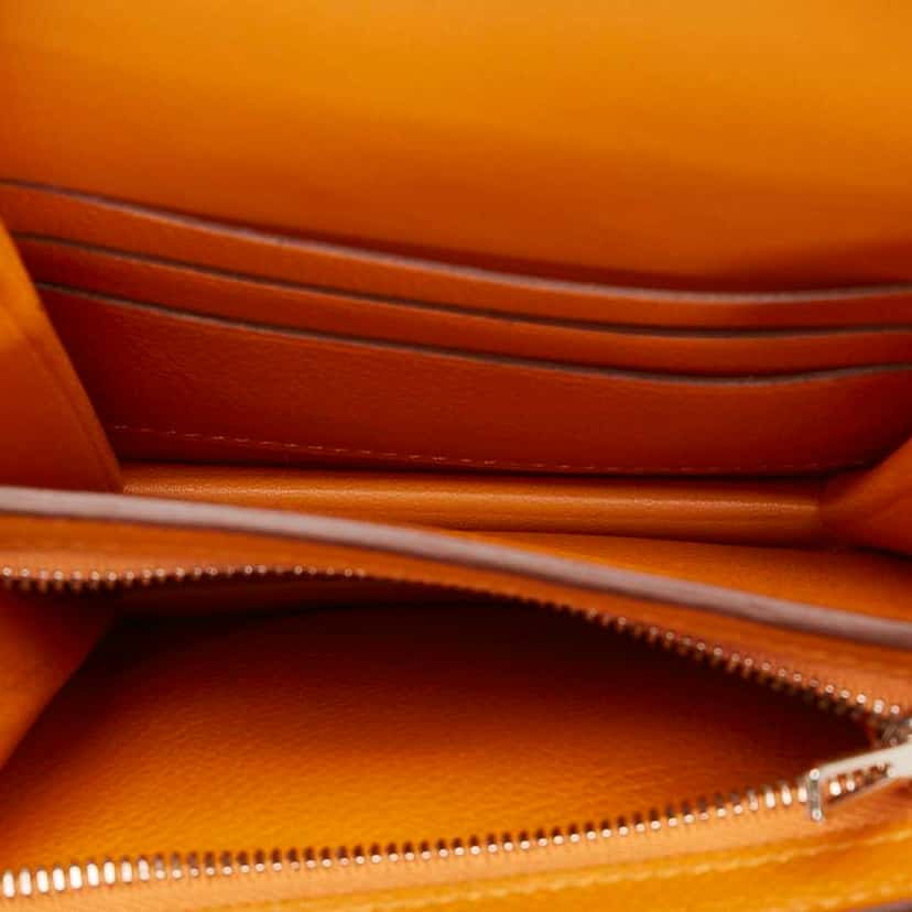 Hermès 2002 Wallet Orange Leather Good condition - Box View