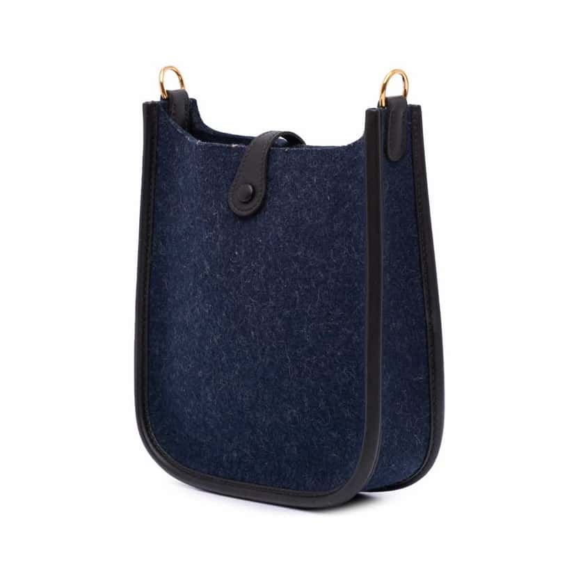 Hermès Feutre and Swift Evelyne TPM Blue Good condition - Back View