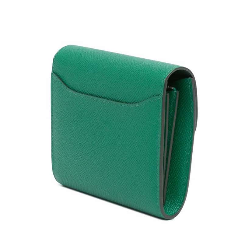 Hermès Epsom Constance Short Wallet Green Leather Good condition - Back View