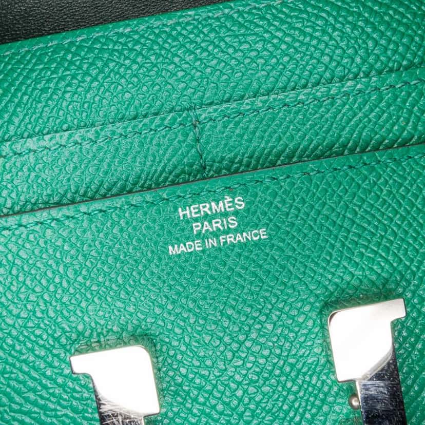 Hermès Epsom Constance Short Wallet Green Leather Good condition - Box View