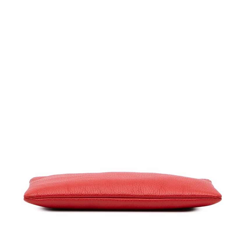 Gucci Calfskin Bamboo Clutch Red Leather Good condition - Inside View