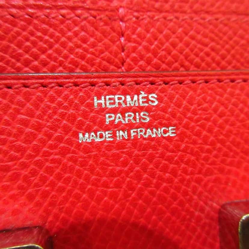 Hermès Epsom Constance Compact Wallet Red Leather Good condition - Model View