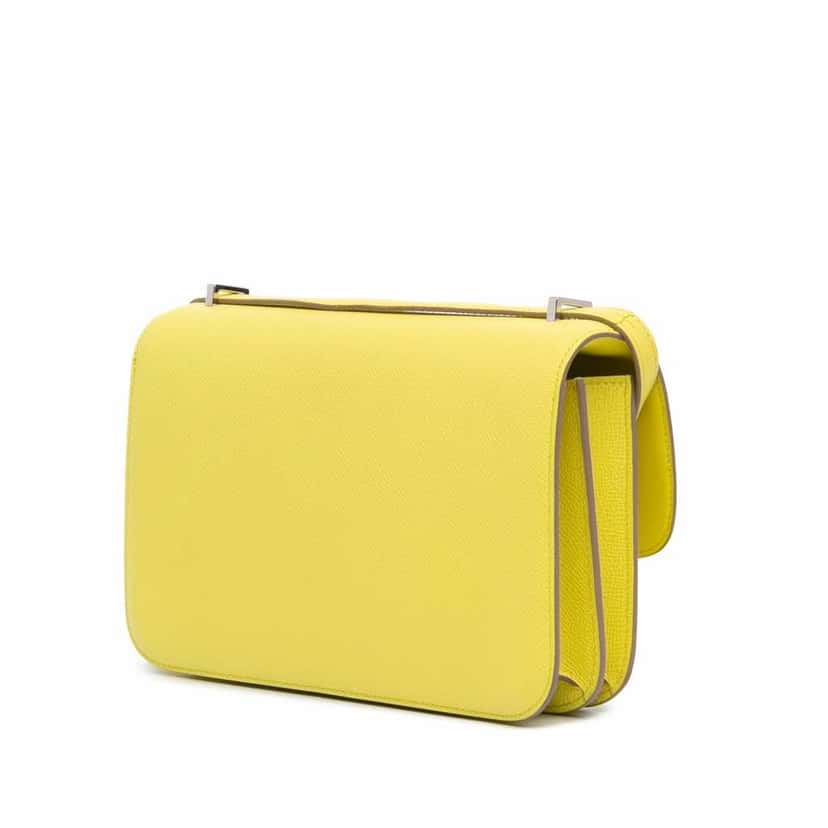 Hermès Epsom Constance Elan 25 Yellow Leather Good condition - Back View