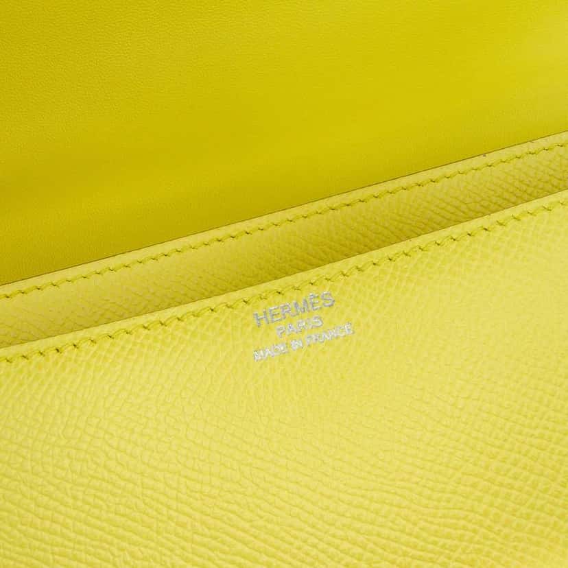 Hermès Epsom Constance Elan 25 Yellow Leather Good condition - Box View