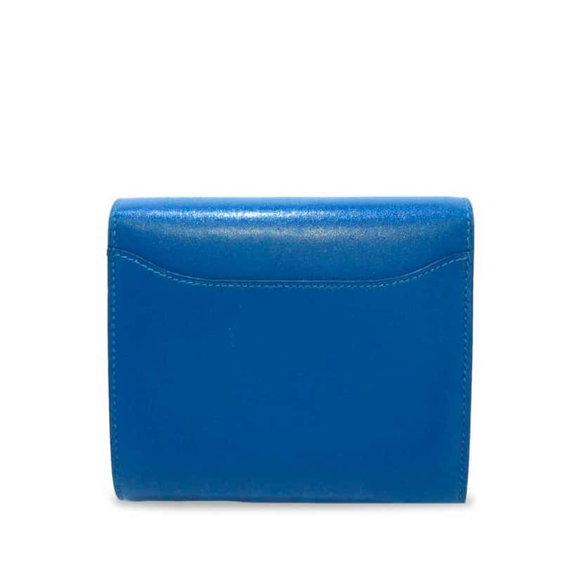 Hermès Constance Compact Wallet Blue Leather Fair condition - Back View