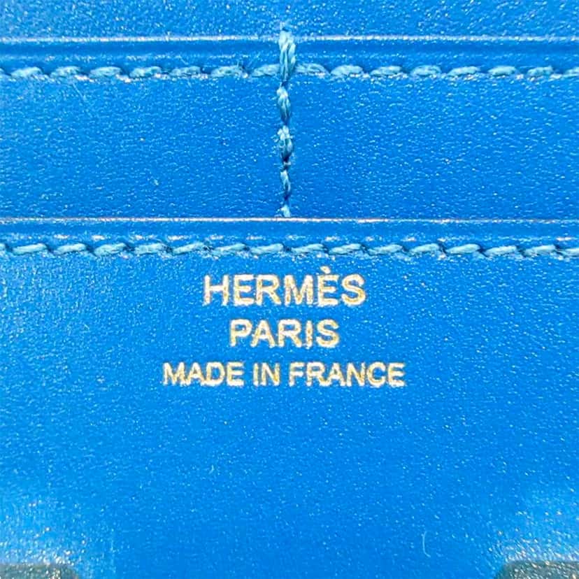 Hermès Constance Compact Wallet Blue Leather Fair condition - Box View