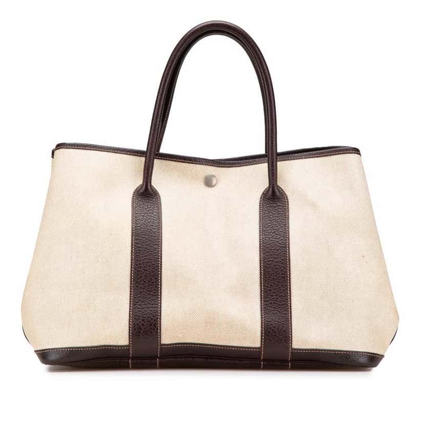 Hermès Toile and Negonda Garden Party 36 Brown Good condition - Front View