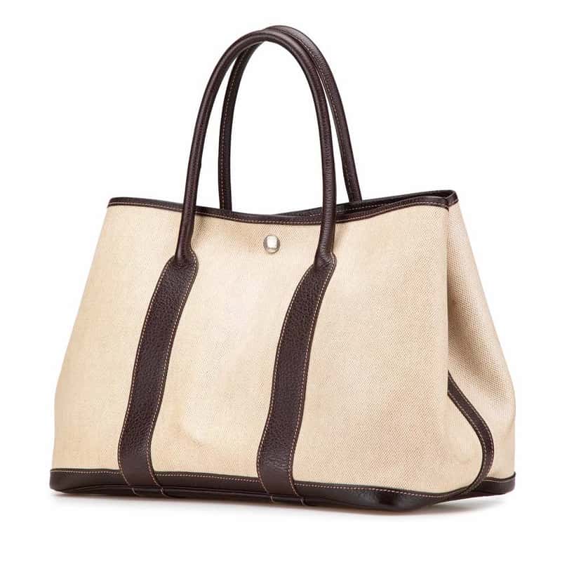 Hermès Toile and Negonda Garden Party 36 Brown Good condition - Back View