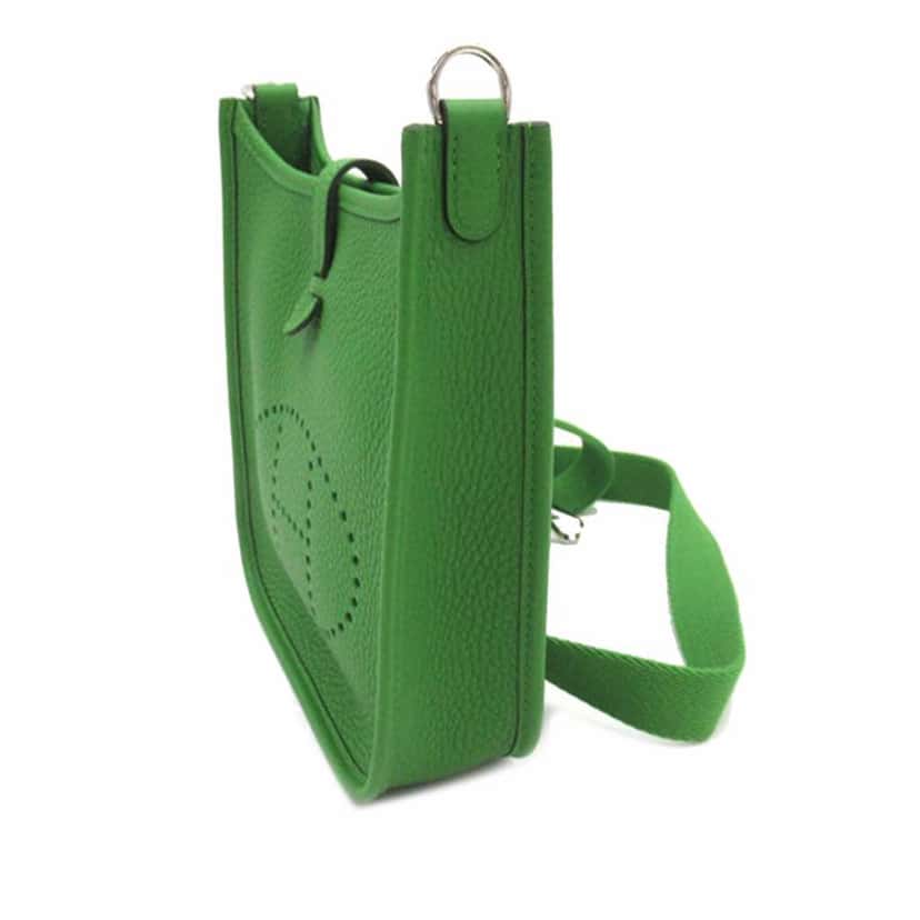 Hermès Clemence Evelyne TPM Green Leather Very good condition - Back View