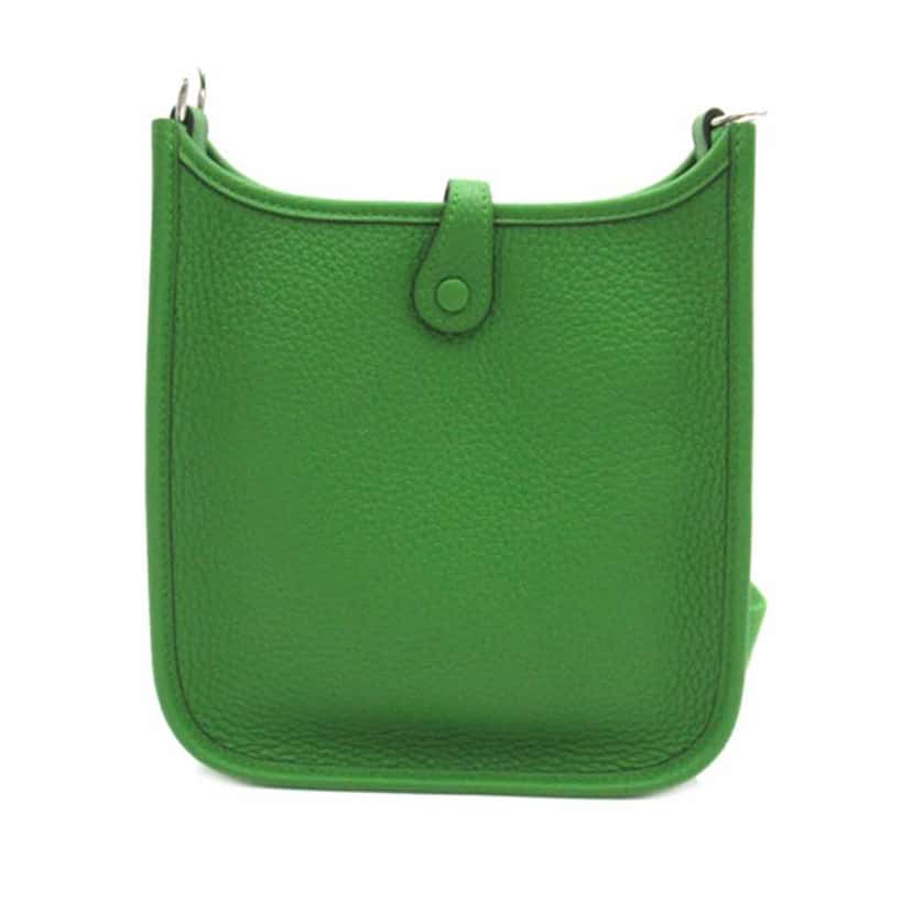 Hermès Clemence Evelyne TPM Green Leather Very good condition - Inside View