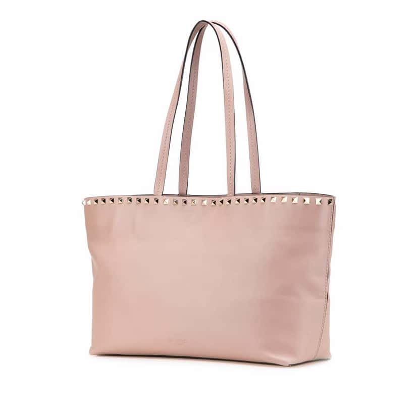 Valentino Leather Rockstud Tote Pink Leather Good condition - Back View