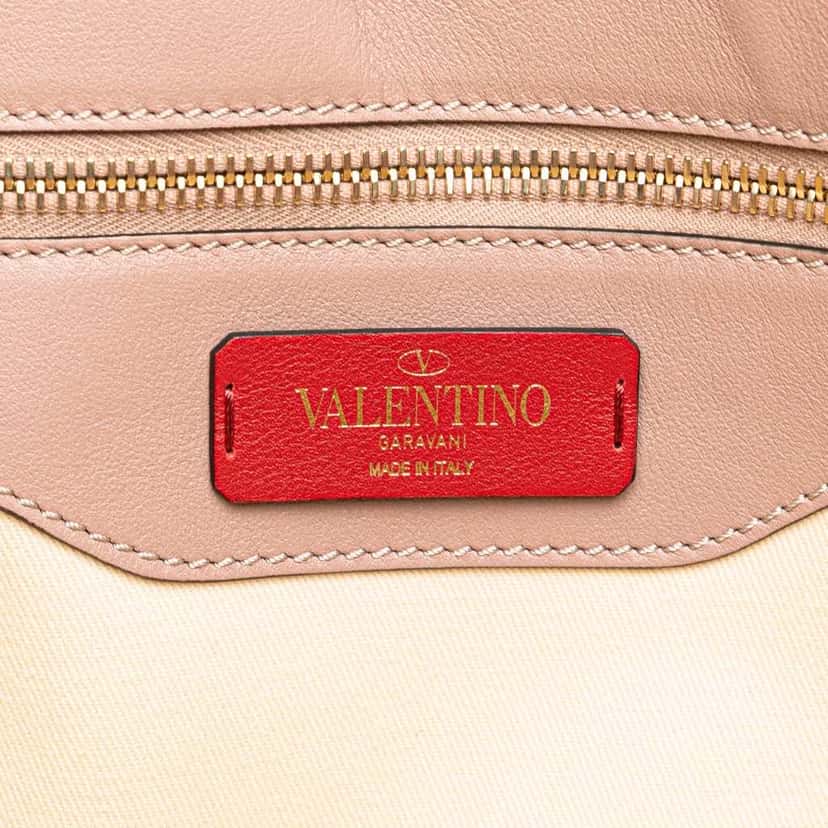 Valentino Leather Rockstud Tote Pink Leather Good condition - Box View