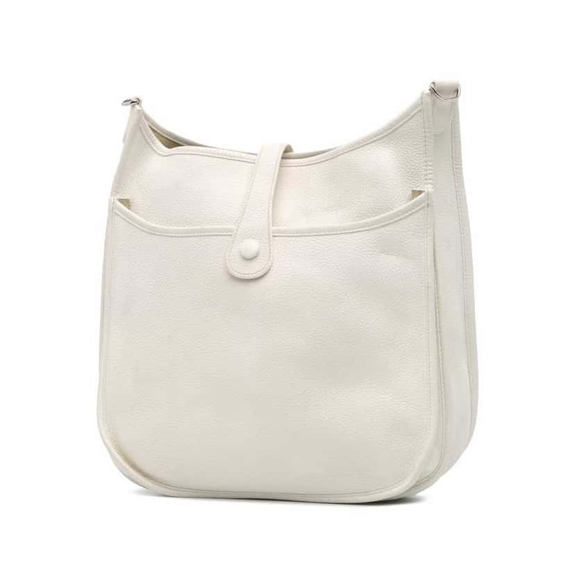 Hermès Clemence Evelyne III PM White Leather Good condition - Back View