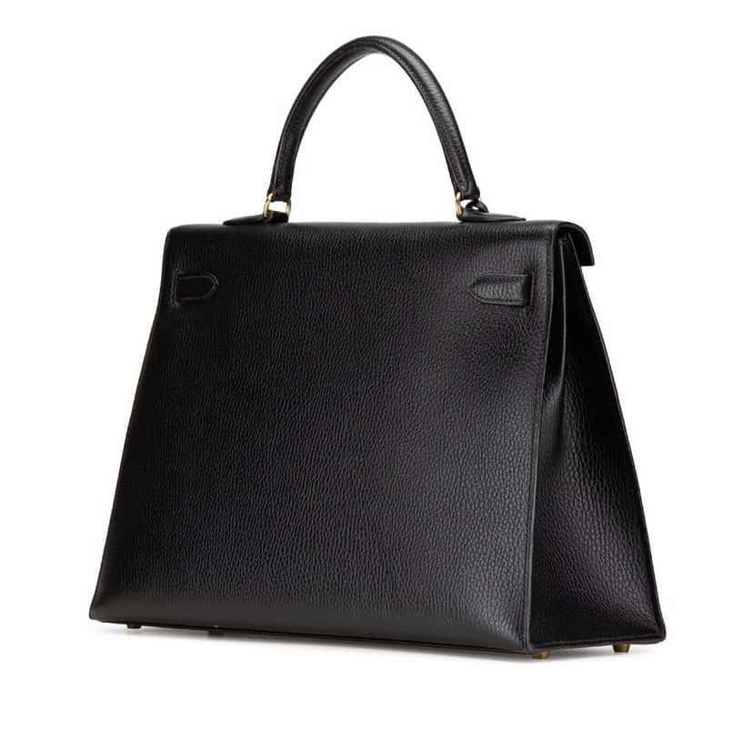Hermès Ardennes Kelly Sellier 35 Black Leather Good condition - Back View