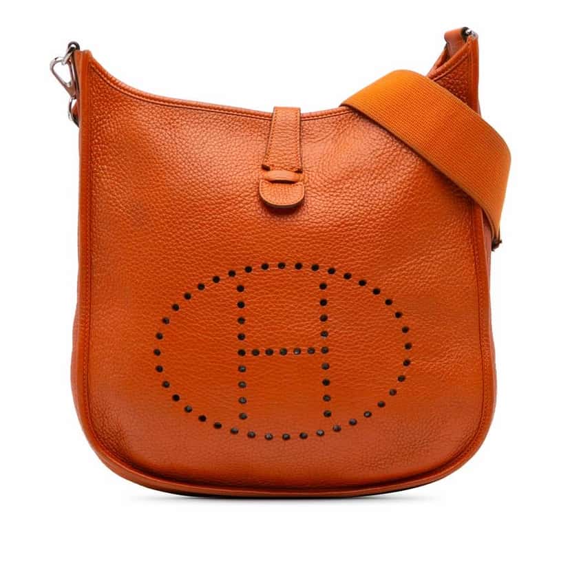 Hermès Clemence Evelyne III PM Orange Leather Good condition - Front View