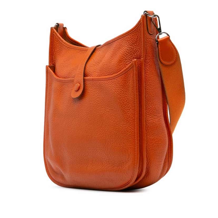 Hermès Clemence Evelyne III PM Orange Leather Good condition - Back View