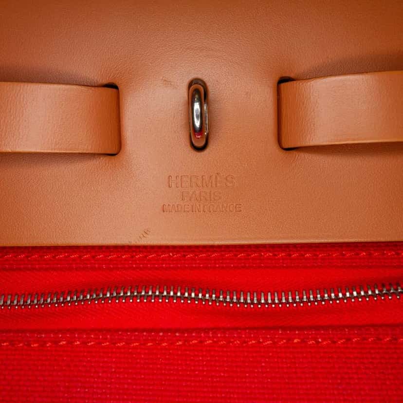 Hermès Toile Herbag Zip 31 Red Good condition - Box View