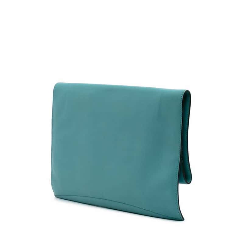 Hermès Evercolor Pliplat Clutch Blue Leather Good condition - Back View