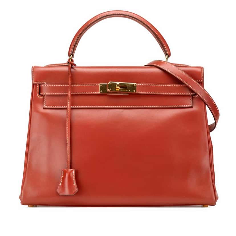 Hermès Box Calf Kelly Retourne 32 Red Leather Good condition - Front View