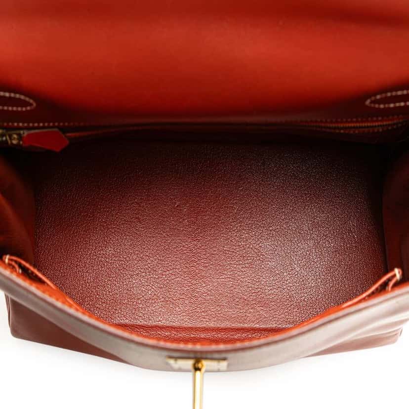 Hermès Box Calf Kelly Retourne 32 Red Leather Good condition - Model View