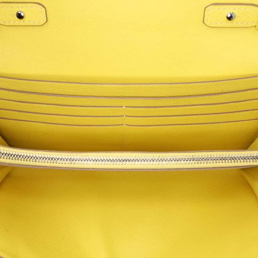 Hermès Evercolor Constance Wallet To Go Yellow Leather Good condition - Model View