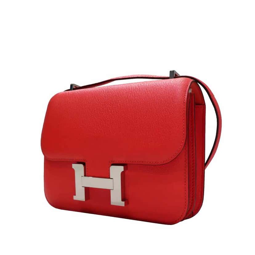 Hermès Mini Epsom Constance 18 Red Leather Good condition - Back View