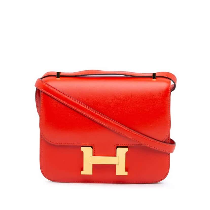 Hermès Mini Tadelakt Constance 18 Red Leather Good condition - Front View