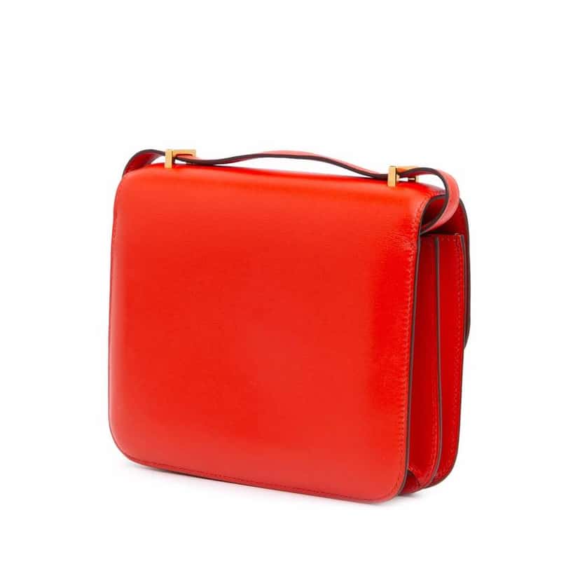 Hermès Mini Tadelakt Constance 18 Red Leather Good condition - Back View