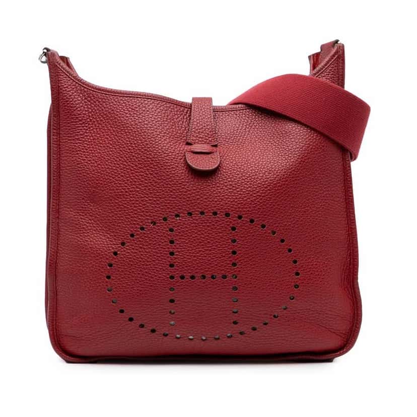 Hermès Clemence Evelyne III 29 PM Red Leather Good condition - Front View