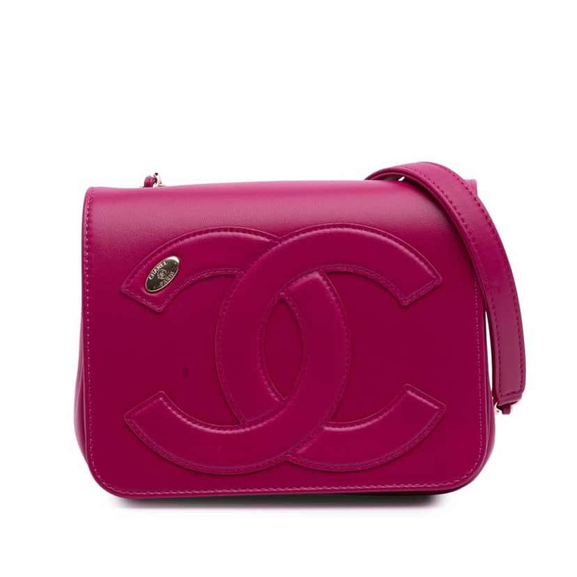 Chanel Lambskin CC Mania Flap Pink Leather Very good condition - Front View