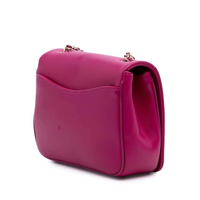 Chanel Lambskin CC Mania Flap Pink Leather Very good condition - Back View