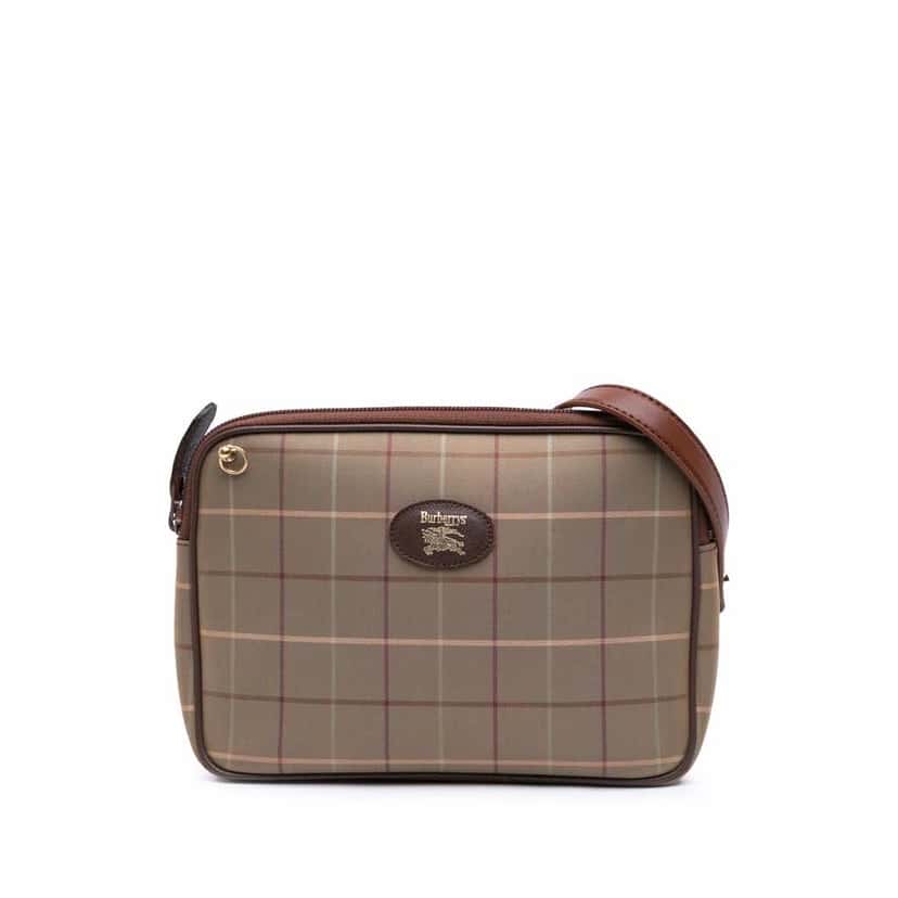 Burberry Vintage Check Canvas Crossbody Brown Good condition - Front View