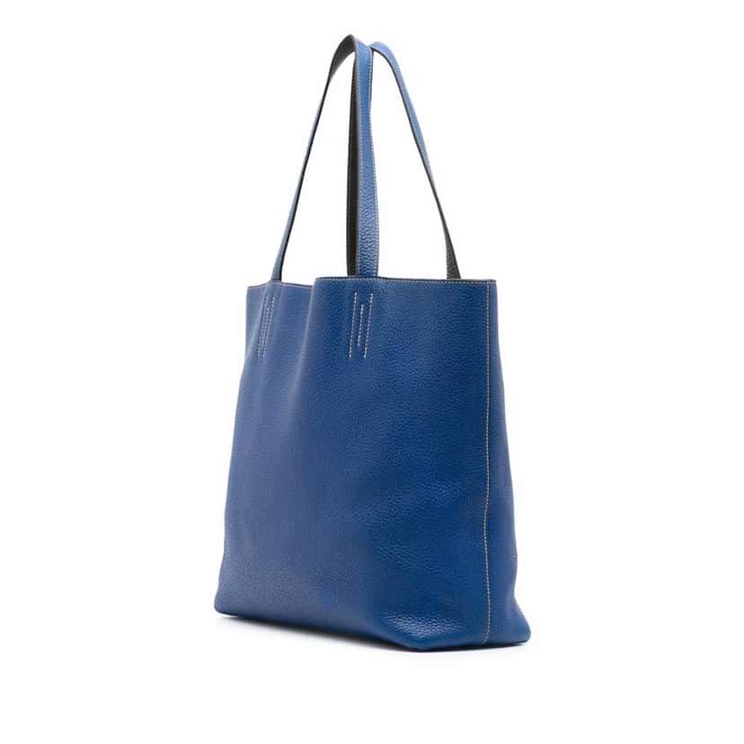 Hermès Clemence Double Sens 36 Blue Leather Good condition - Back View