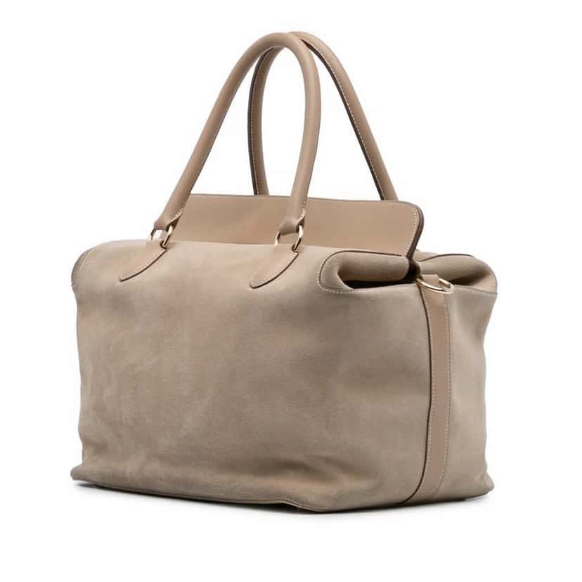 Hermès Veau Grizzly and Swift Toolbox 33 Brown Leather Good condition - Back View