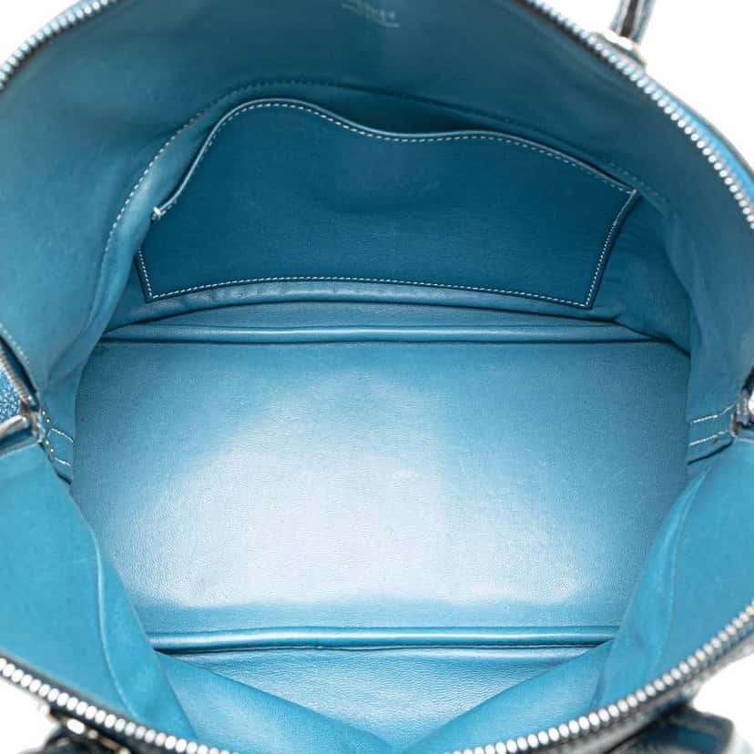 Hermès Clemence Bolide 35 Blue Leather Good condition - Model View