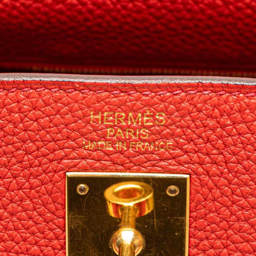 Hermès Togo Kelly II Retourne 35 Red Leather Good condition - Box View