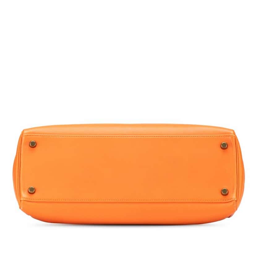 Hermès Gulliver Kelly Retourne 32 Orange Leather Good condition - Inside View