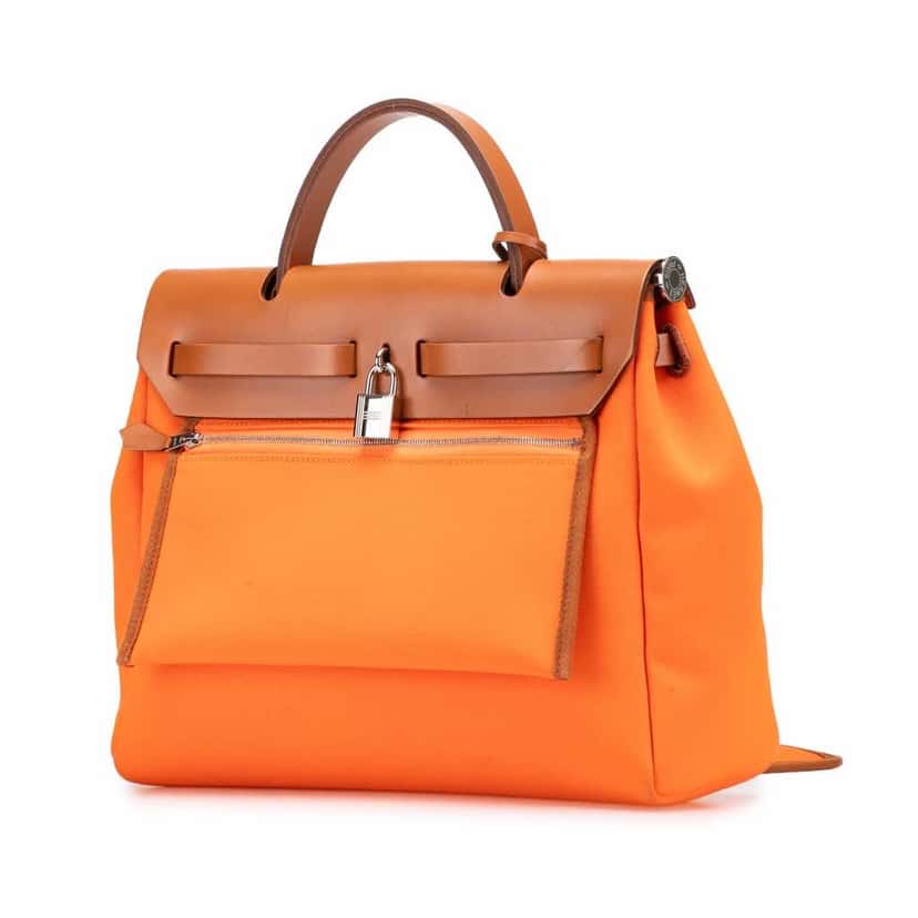 Hermès Toile Herbag Zip 31 Orange Good condition - Back View