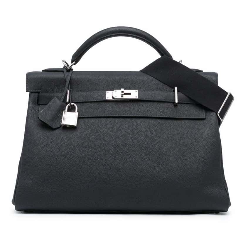 Hermès Togo Maxi Kelly 42 Black Leather Very good condition - Front View