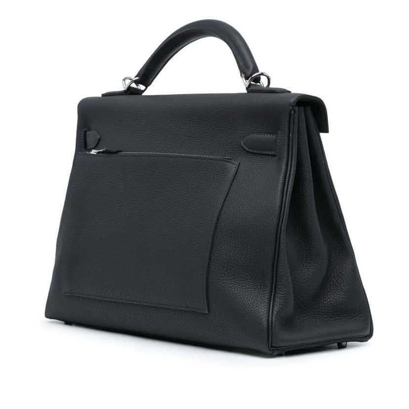 Hermès Togo Maxi Kelly 42 Black Leather Very good condition - Back View