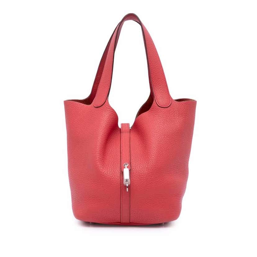 Hermès Clemence Picotin Lock 22 Red Leather Good condition - Front View