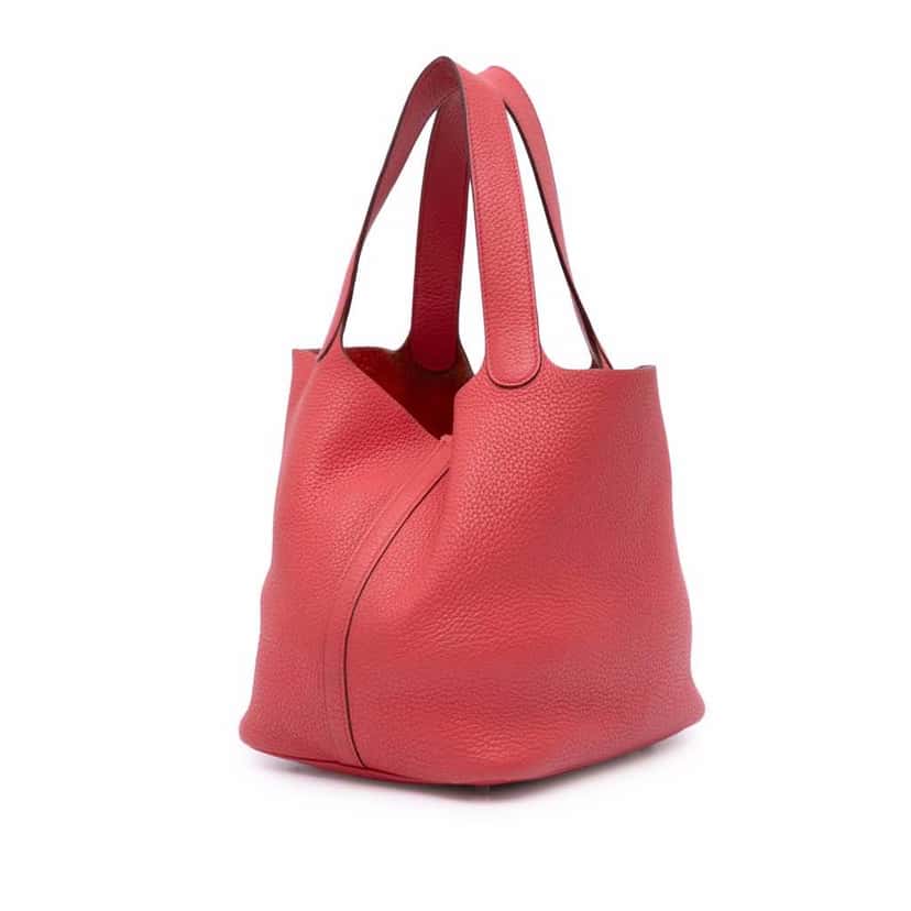 Hermès Clemence Picotin Lock 22 Red Leather Good condition - Back View