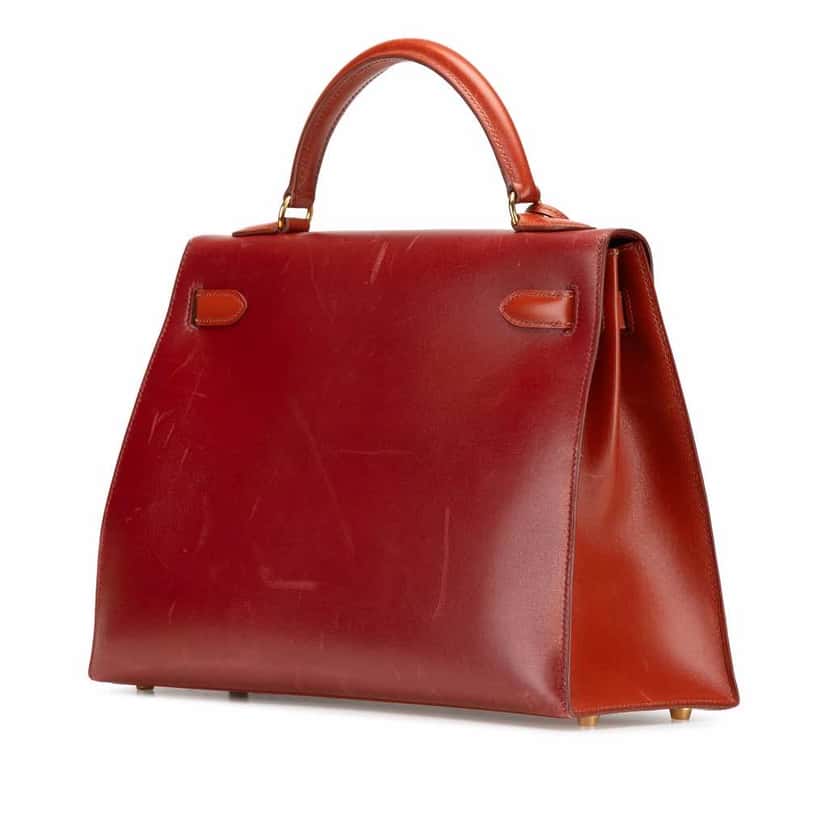 Hermès Tricolor Box Calf Kelly Sellier 32 Brown Leather Good condition - Back View
