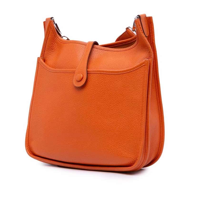 Hermès Clemence Evelyne III PM Orange Leather Good condition - Back View